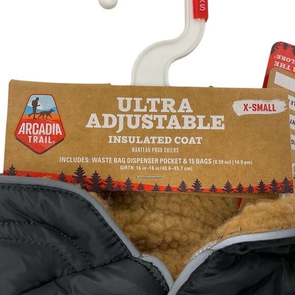 Arcadia Trail XS (16”-18”) Insulated Water Repellent Dog Coat w/Pocket NWT - Picture 4 of 7